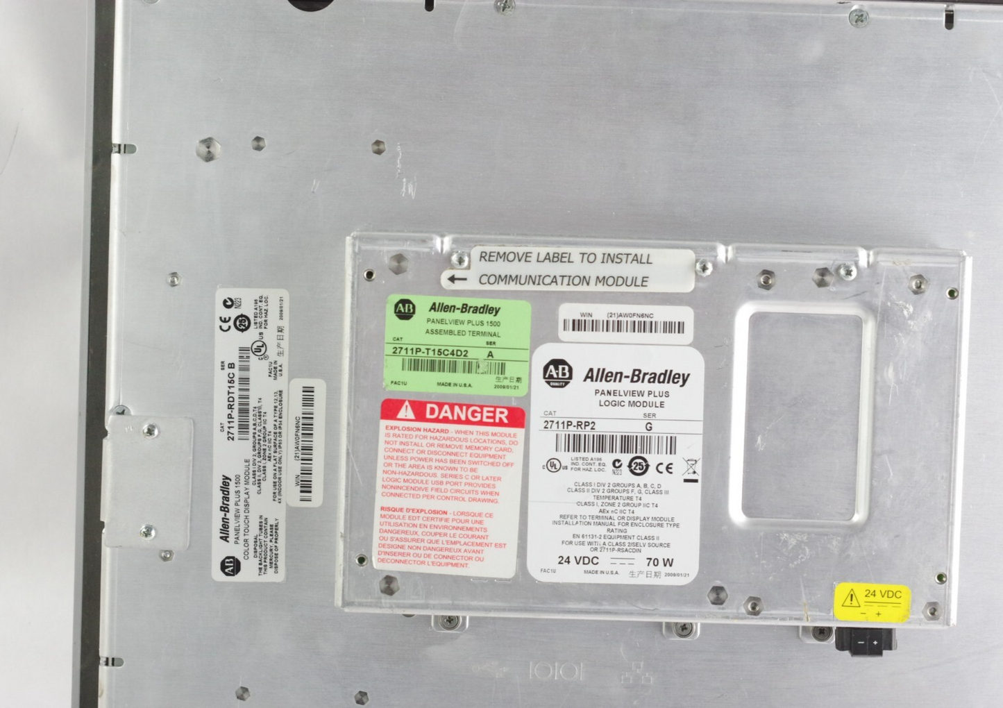 Allen Bradley 2711P-T15C4D2 /A Panelview Plus 1500 + 2711P-RP2 /G RDT15C Refurb