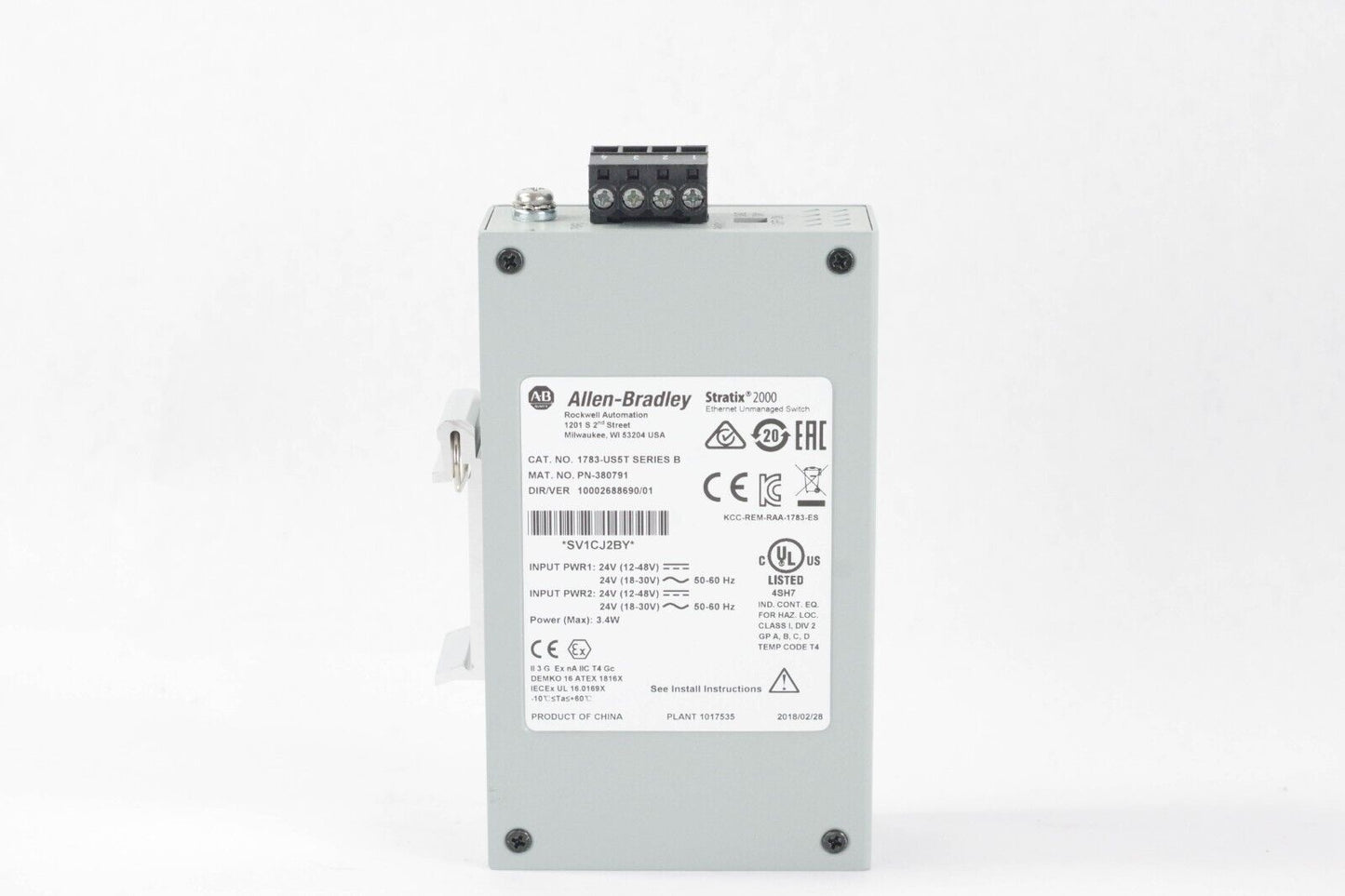 2018 Allen Bradley 1783-US5T /B Stratix 2000 Switch Unmanaged 5-Port - No Box