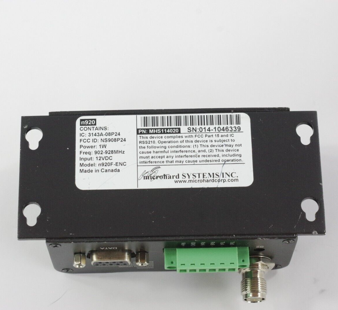 Microhard Systems n920 MHS114020 1W 902-928Mhz 12VDC n920F-ENC