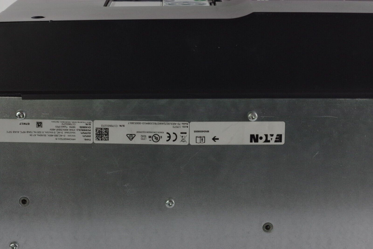 Eaton Cutler Hammer HMX34AG07221-N 50HP Drive H-Max 380-480V Variable VFD 72 A