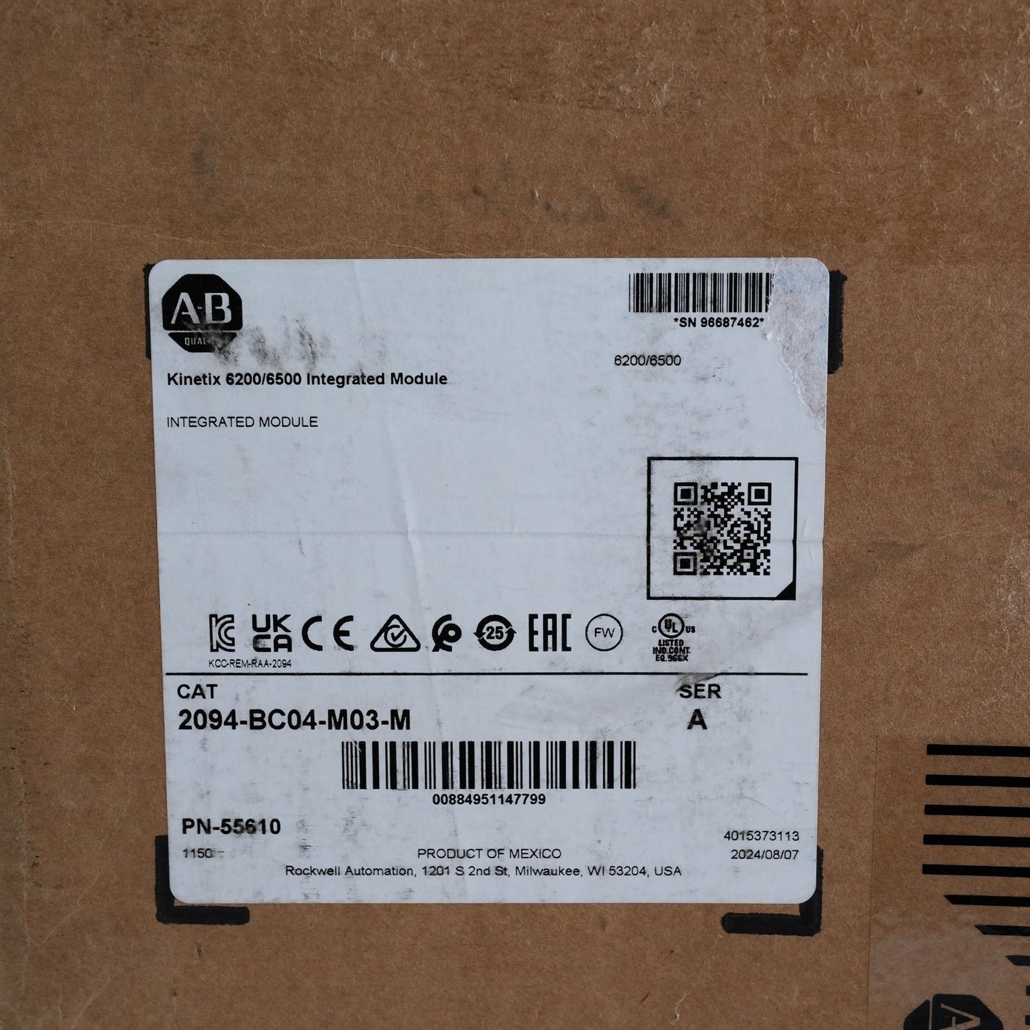 2024 Allen Bradley 2094-BC04-M03-M /A Kinetix 6200/6500 Axis Module - SEALED