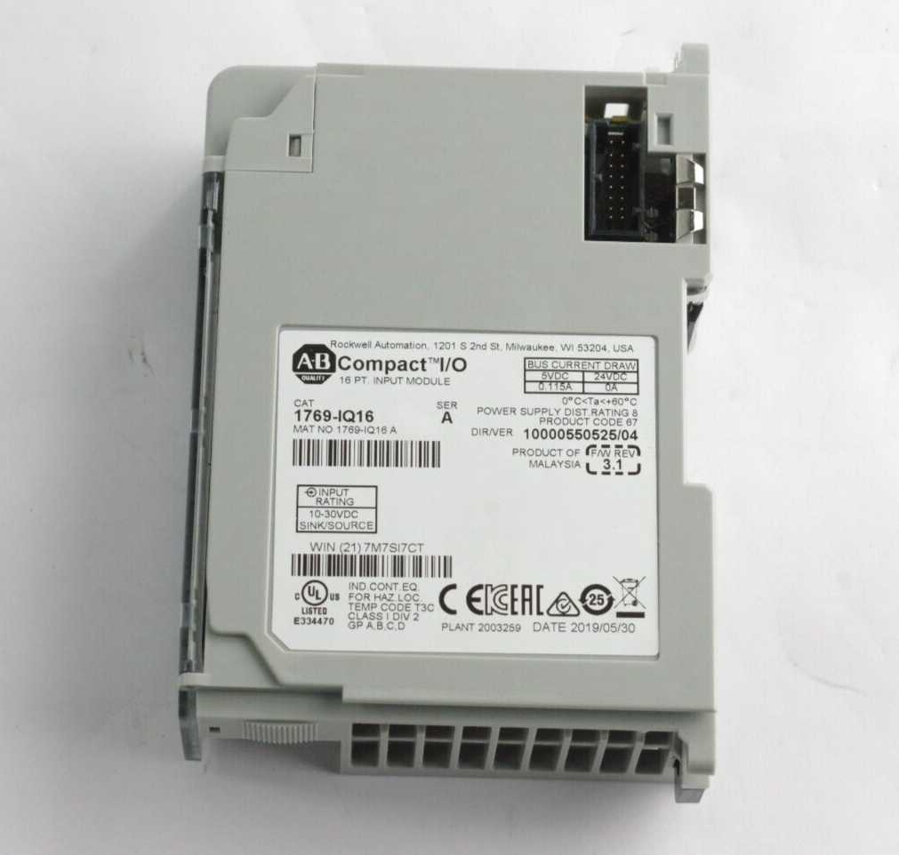 Allen Bradley 1769-IQ16 /A CompactLogix 16 Pt 24VDC D/I Input Module - No Box