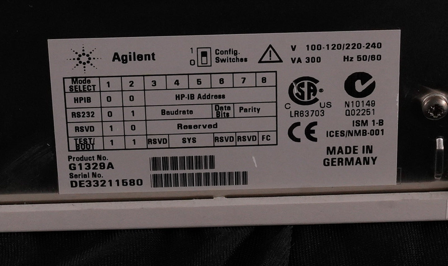 Agilent G1329A 1100 Series Autosampler HPLC 100-240V 50/60Hz Untested