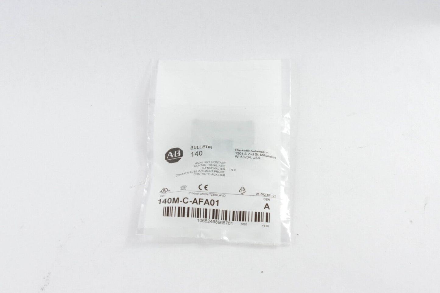 Allen Bradley 140M-C-AFA01 / 140MCAFA01 Aux Contact Block Ser A - New Surplus
