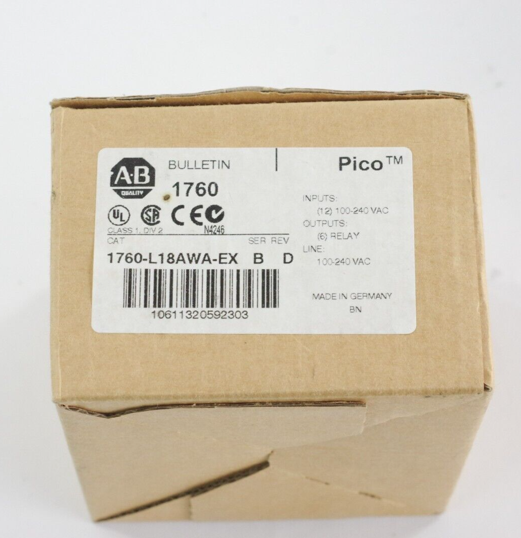 Allen Bradley 1760-L18AWA-EX Ser B Programmable Controller Module - Open Box