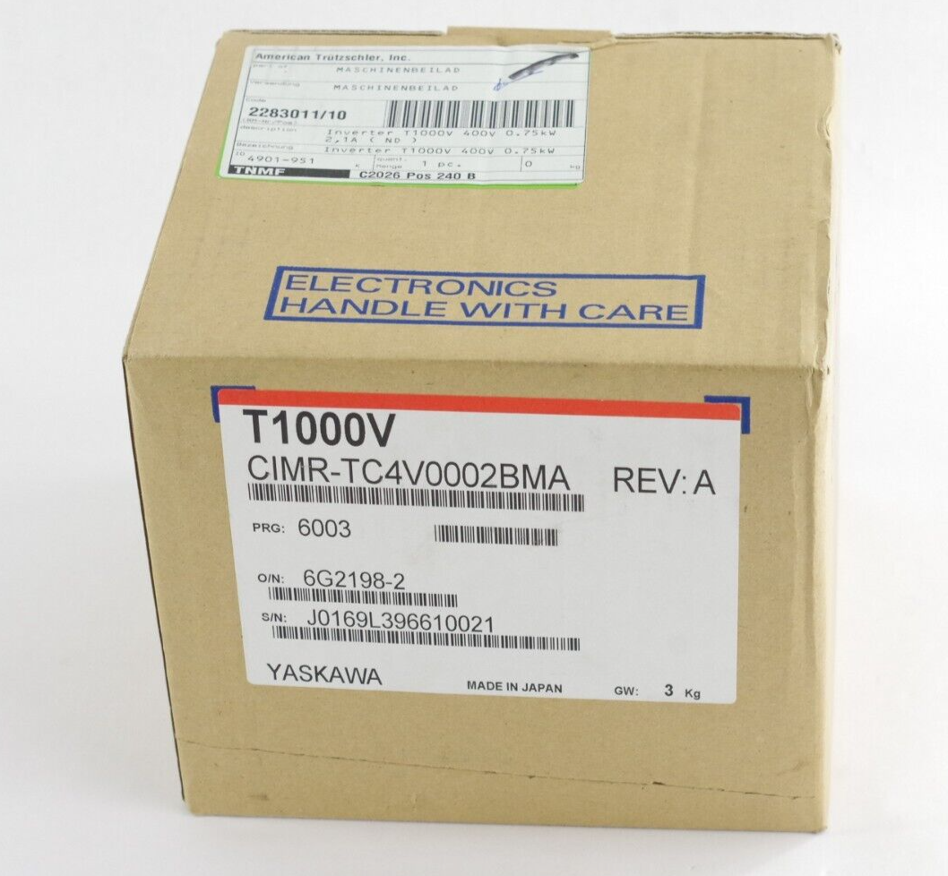 Yaskawa V1000 CIMR-TC4V0002BMA Rev A AC Drive 380-480Vac 2.1/1.8A 0.75kW 3-Phase