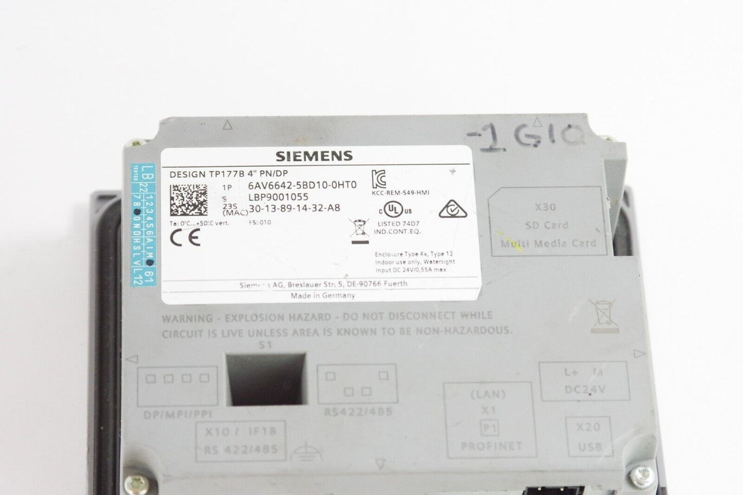 Siemens Hobart Design TP177B 4" PN/DP 6AV6 642-5BD10-0HT0 / 6AV6642-5BD10-0HT0