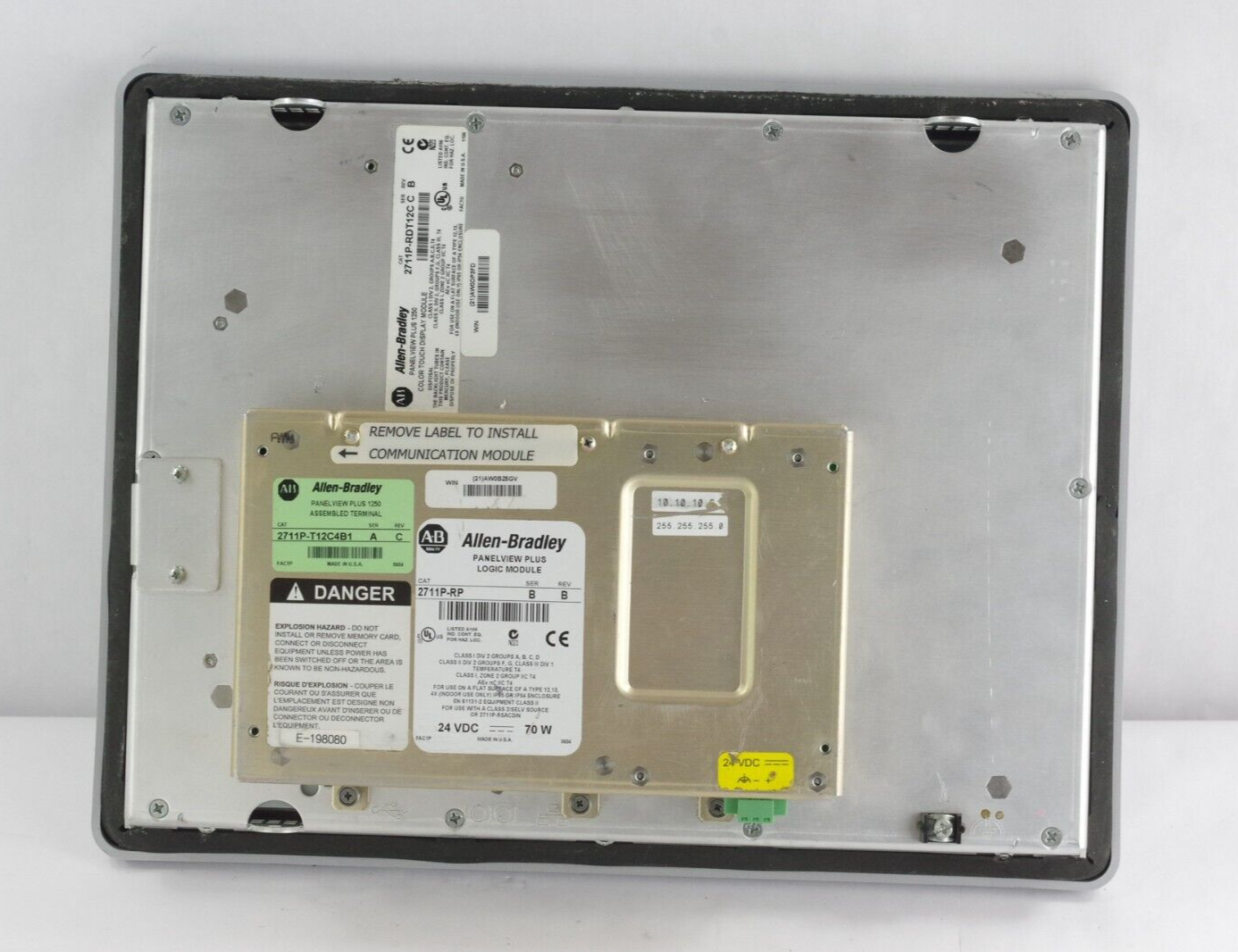 Allen Bradley 2711P-T12C4B1 Ser A Rev C PanelView Plus 1250 + 2711P-RP1 Logic