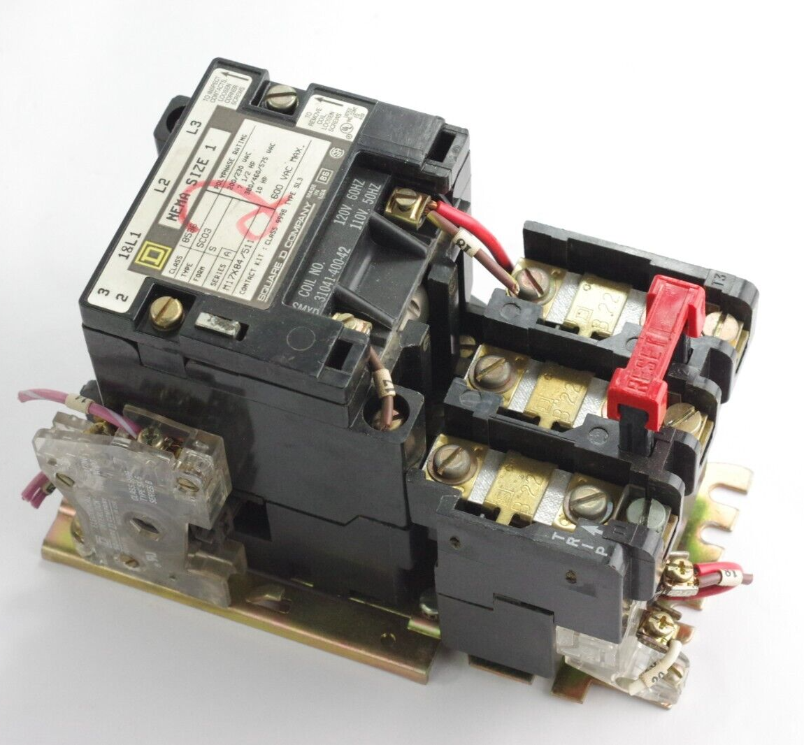 Square D 8536 Motor Starter Type SC03 Coil No. 31041-400-42 120V 60Hz/110V 50Hz