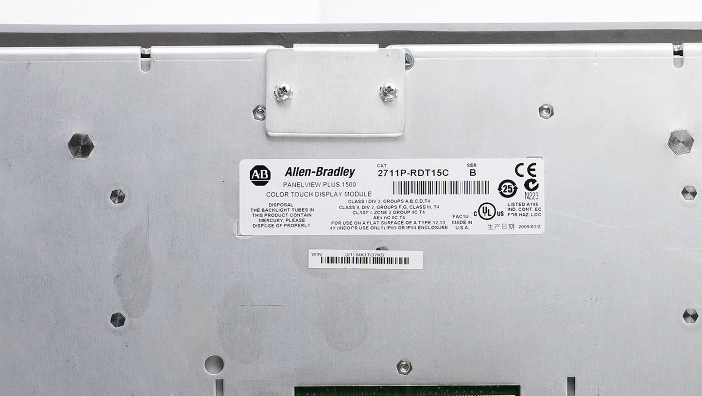 Allen Bradley 2711P-RDT15C /B PanelView Plus 1500 Color Touch Display Module