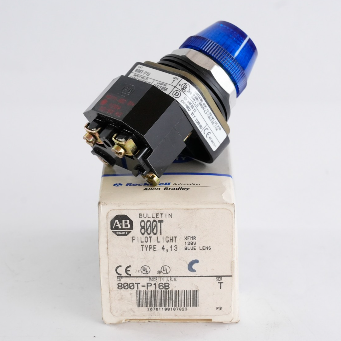 Allen Bradley 800T-P16B /T Blue Pilot light 120V 50/60Hz 800TP16B - Open Box