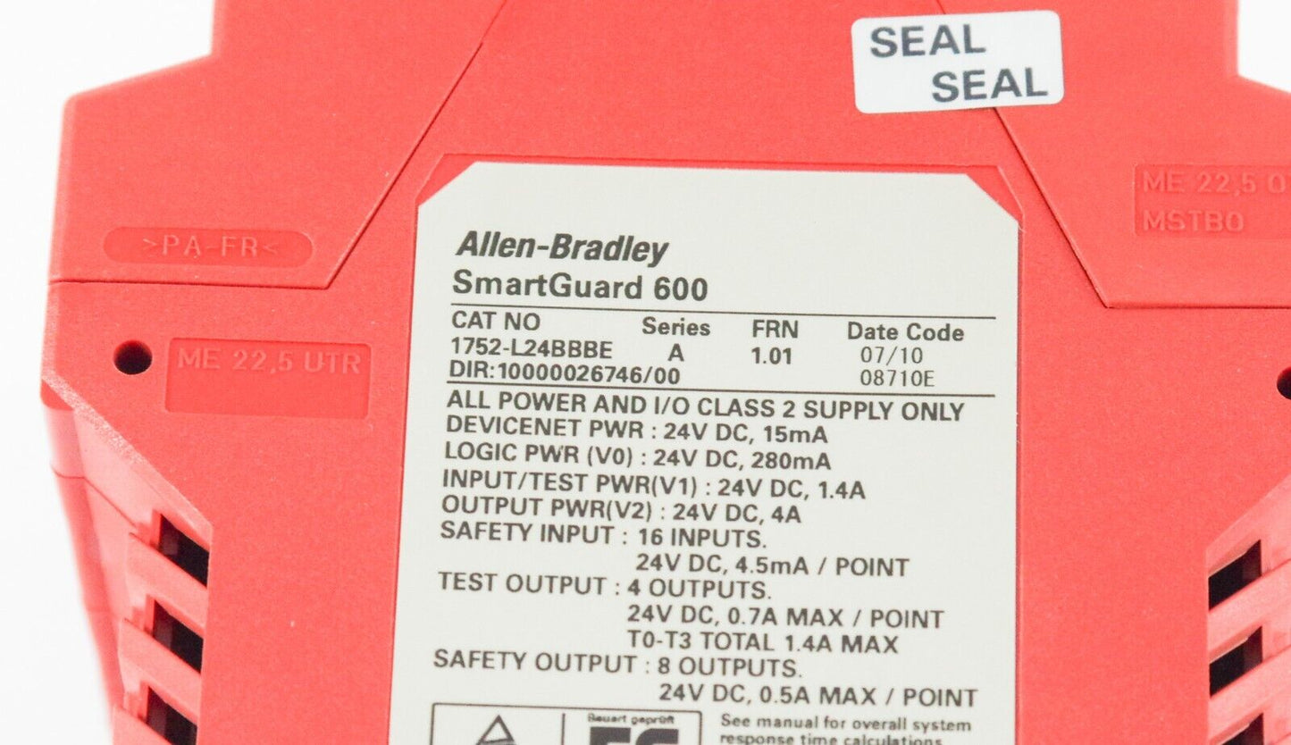 Allen-Bradley 1752-L24BBBE SmartGuard 600 Safety Controller Ser. A - Lightly Use