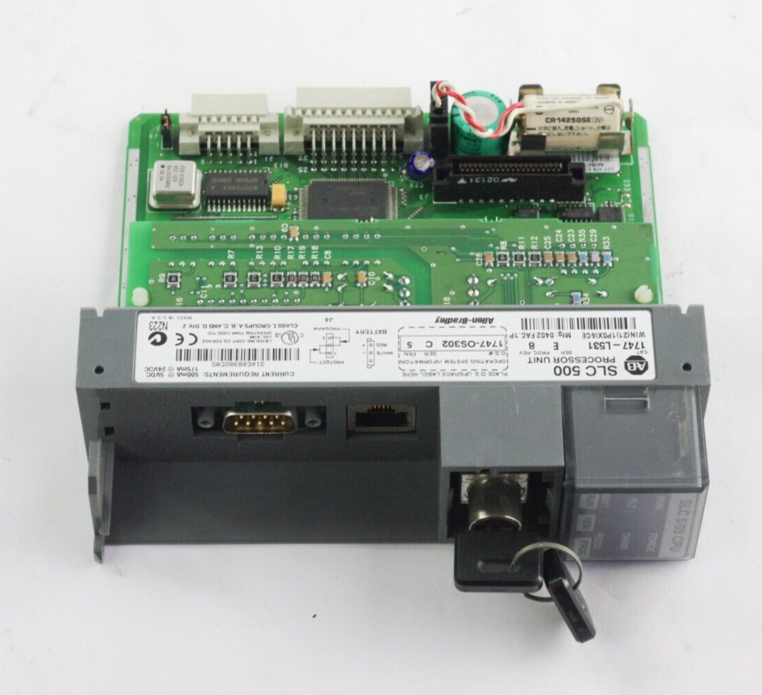 Allen Bradley 1747-L531 Ser E Rev 8 SLC500 Processor w/ 1747-OS302 Ser C FRN 5