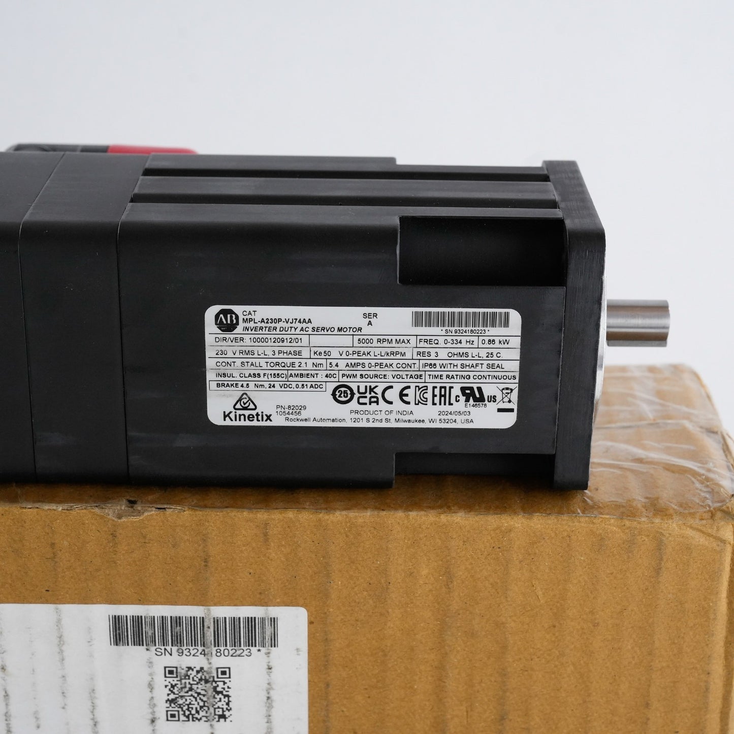 Allen Bradley MPL-A230P-VJ74AA Series A Servo Motor 5000RPM - Open Box