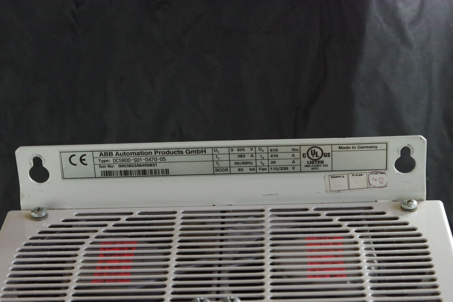 ABB DCS800-S01-0470-05 DC Drive 470A 3PH 383A - Refurbished + 1 Year Warranty