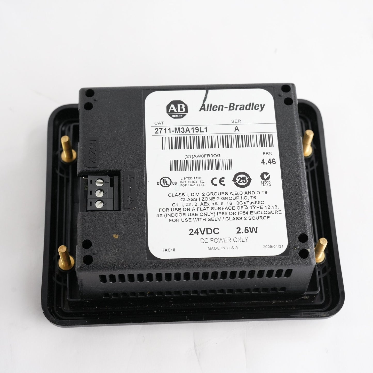 Allen Bradley 2711-M3A19L1 /A PanelView 300 Micro 3" RS-232/DH-485 - Refurbished