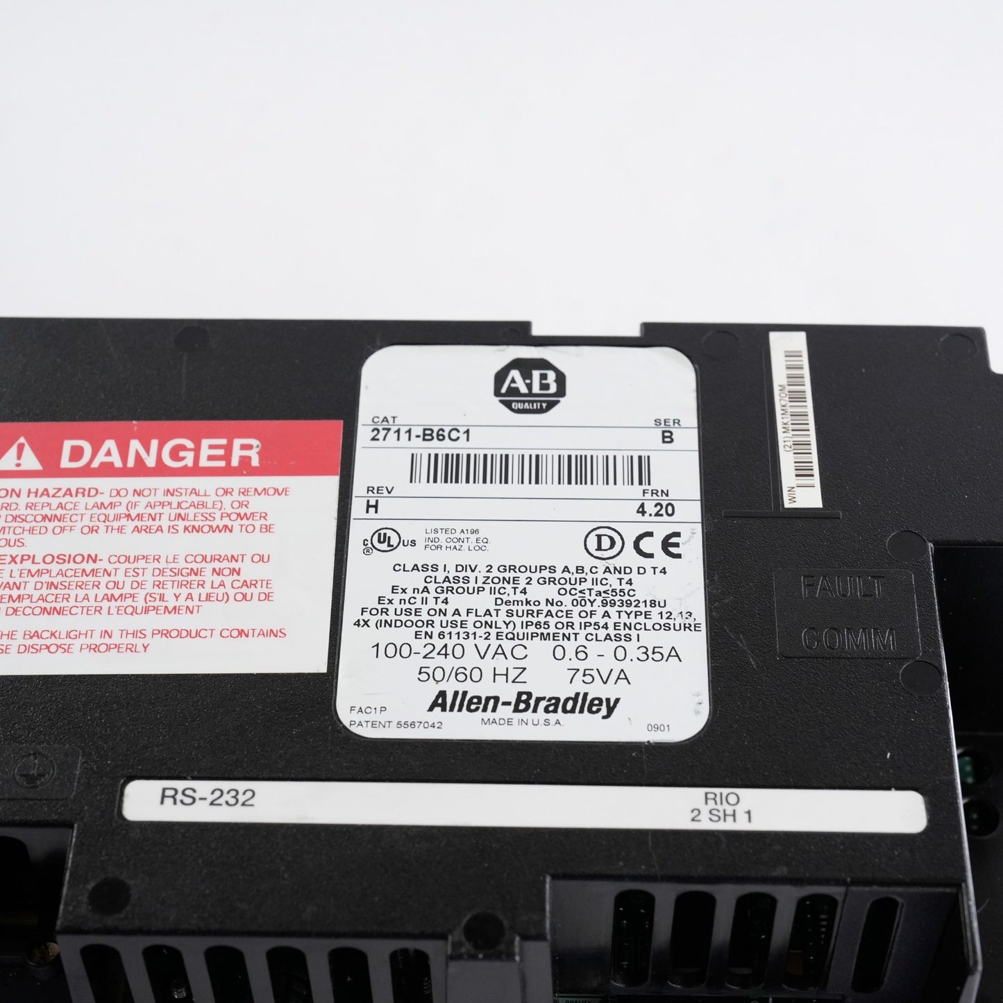 Allen Bradley 2711-B6C1 Panelview 600 Ser B Rev H - Refurbished