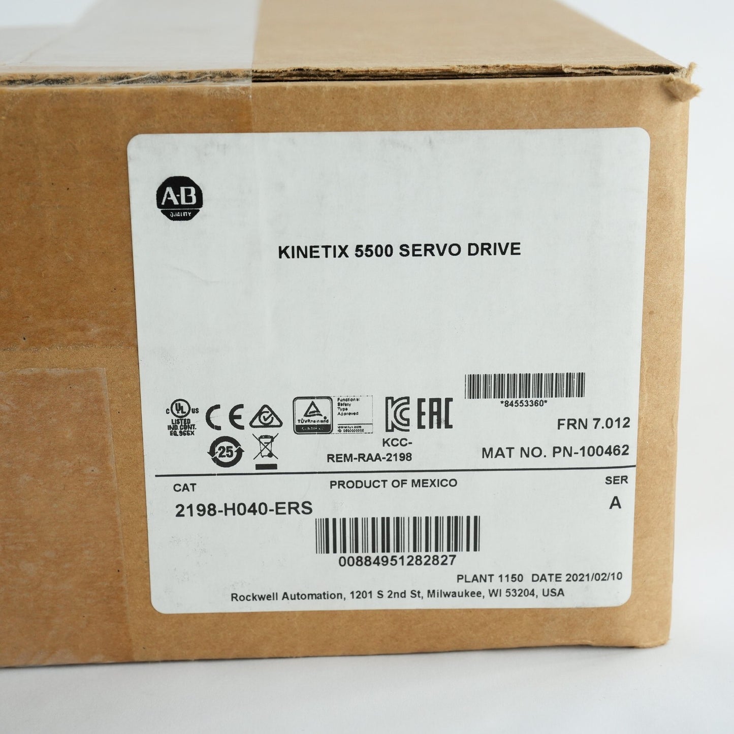 Allen Bradley 2198-H040-ERS Kinetix 5500 /A 3-Phase Servo Drive - Sealed Surplus