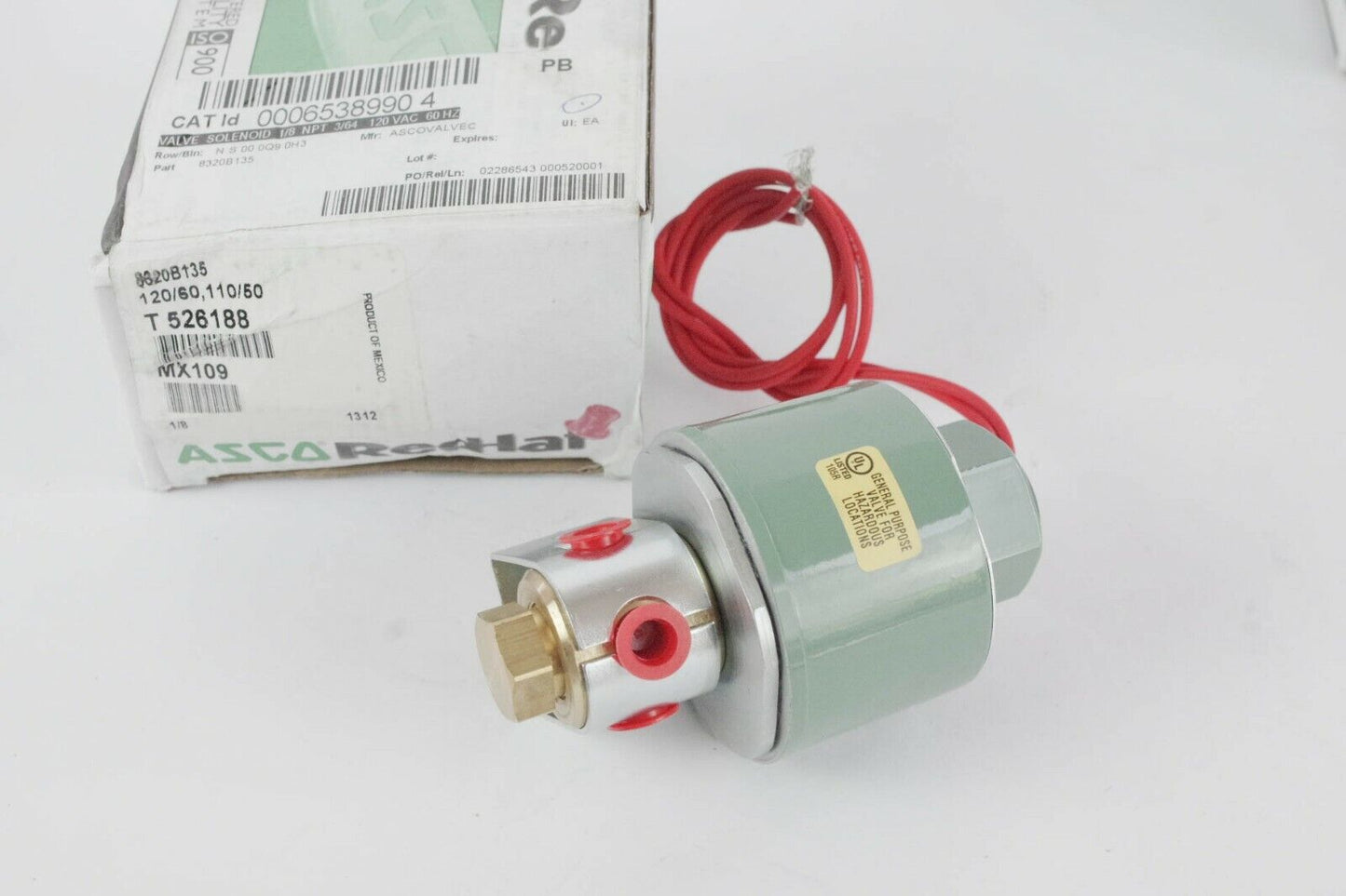 NEW ASCO MX109 Red Hat Solenoid Valve T 815797 120V 1/8 npt T526188 8320b135