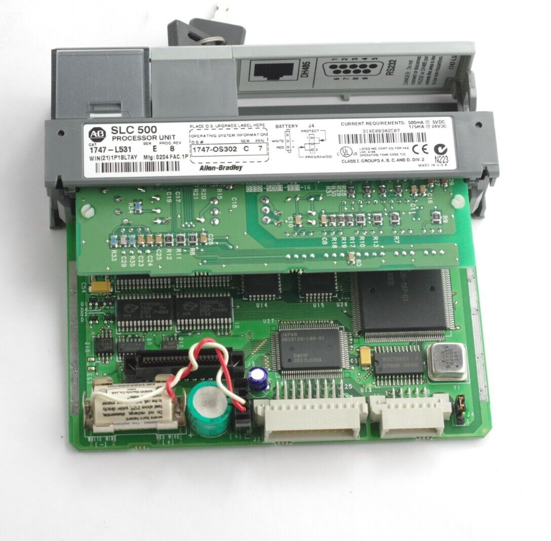 Allen Bradley 1747-L531 Ser E Rev 8 SLC500 Processor w/ 1747-OS302 Ser C FRN 7