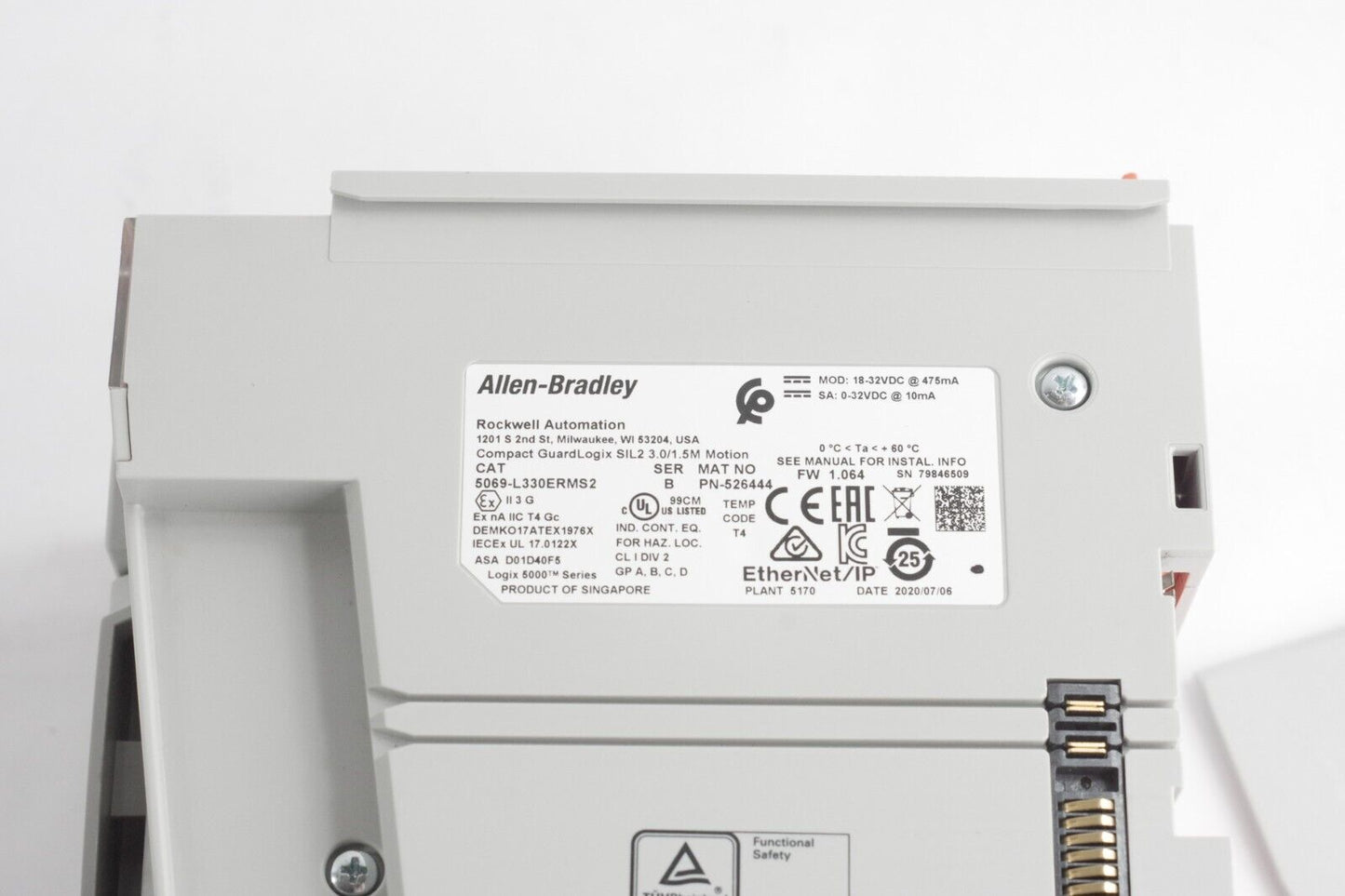 Allen Bradley 5069-L330ERMS2 Ser B COMPACT GUARDLOGIX CONTROLLER - No Box