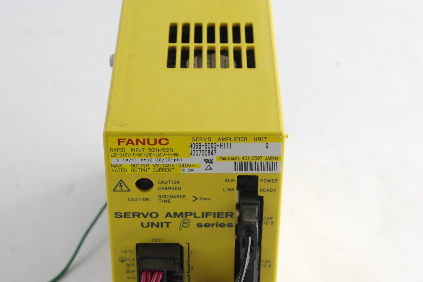 Fanuc A06B-6093-H111 Ser G Servo Amplifier Unit Output 240VAC 3.2A