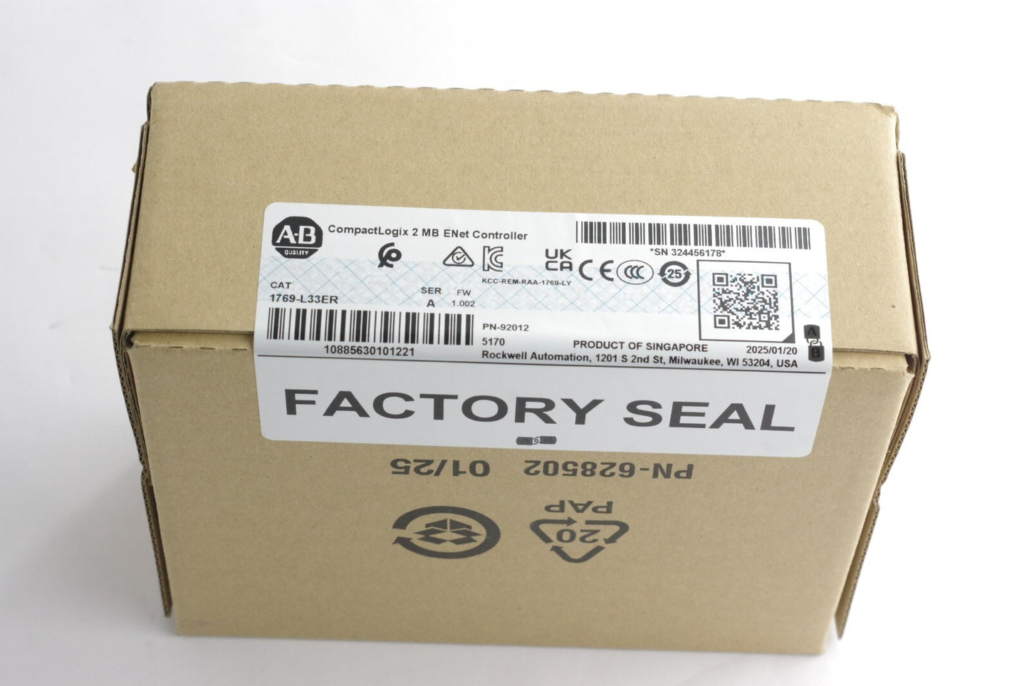 Allen Bradley 1769-L33ER /A CompactLogix 2 MB ENet Controller - Sealed Surplus