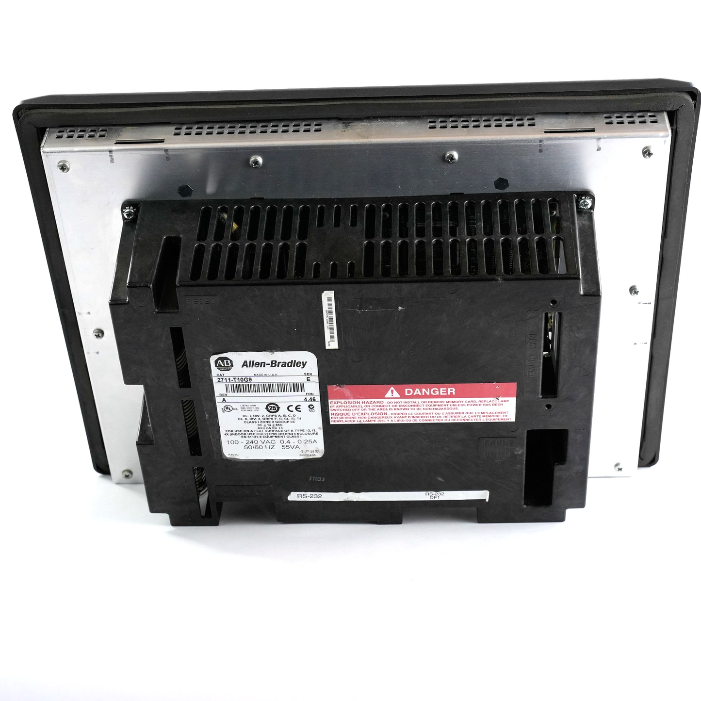 Allen Bradley 2711-T10G9 /E Rev A PanelView 1000 Touch Panel Grayscale 10''