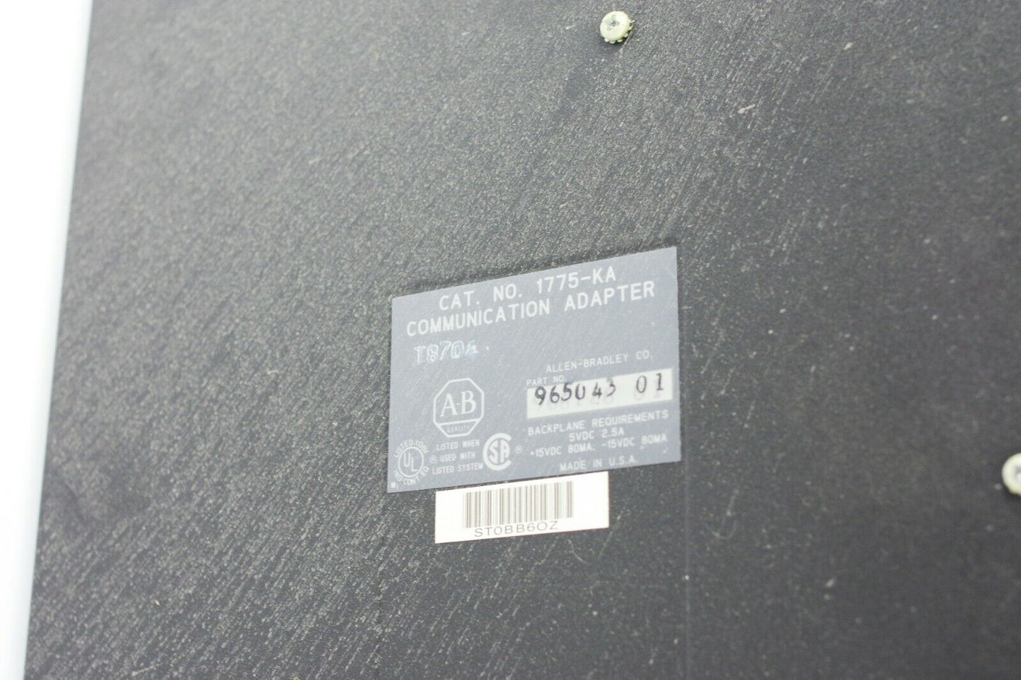 ALLEN BRADLEY 1775-KA COMMUNICATION ADAPTER 1775KA + WARRANTY PLC 3