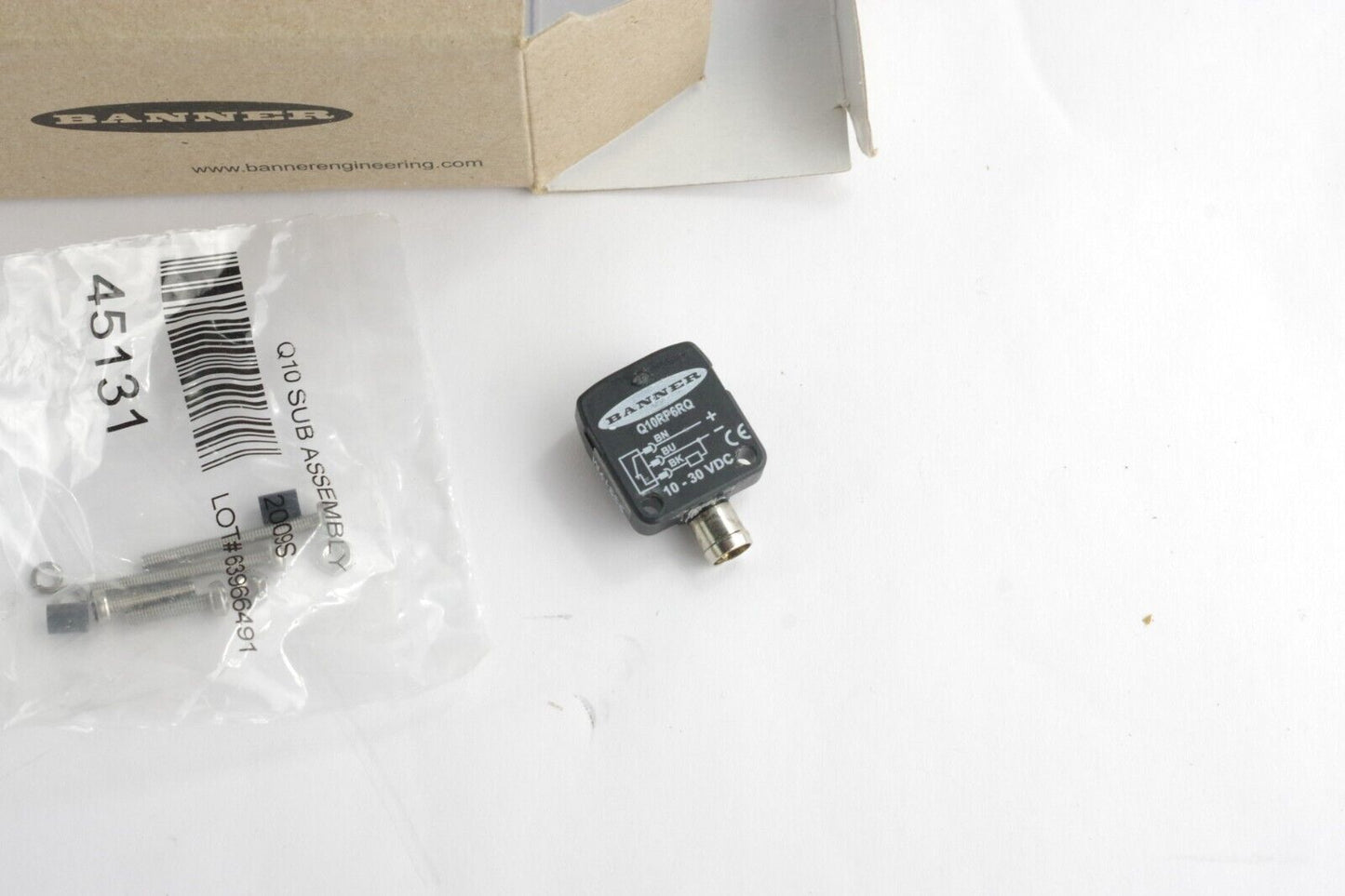 Banner Q10RP6RQ Sensor Receiver 70" Range 10-30VDC 3-Pin Pico PNP 44755