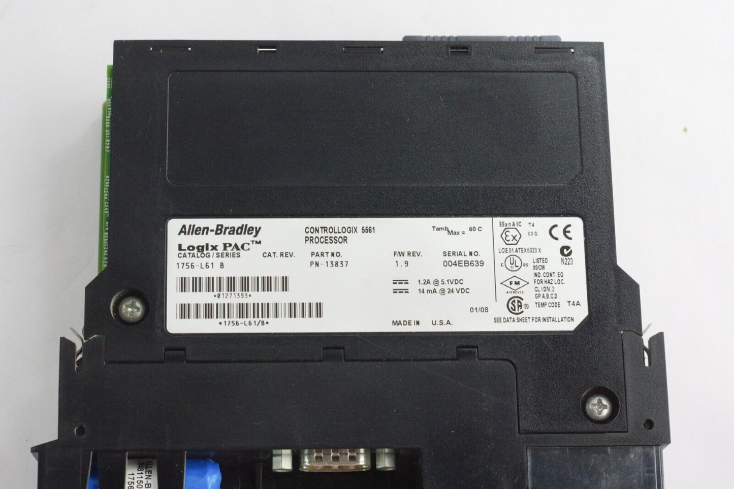 Allen Bradley 1756-L61 Ser B Processor F/W Rev 1.9 1756L61