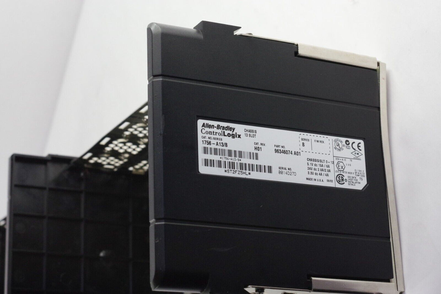 Allen Bradley 1756-A13/B Ser B 13-Slot ControlLogix Chassis + 1756-PA72/B PS