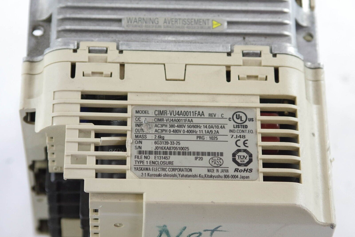 Yaskawa CIMR-VU4A0011FAA / CIMRVU4A0011FAA Model V1000 - For Parts or Repair