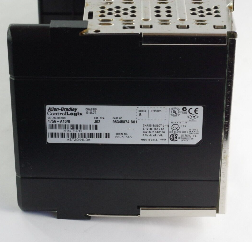 Allen Bradley 1756-A10/B Chassis 10 Slot Rack + 1756-PA72/B Power Supply