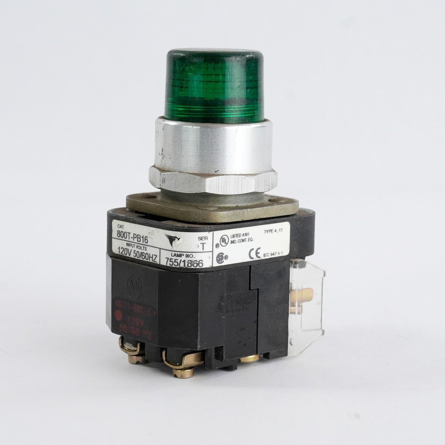 Allen Bradley 800T-PB16 /T Green Illuminated Pushbutton 800TPB16