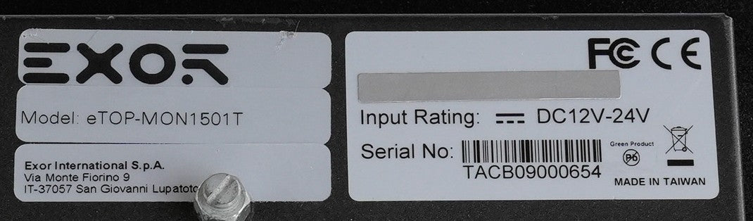 EXOR International eTOP-MON1501T Display Module 12V-24V eTOPMON1501T