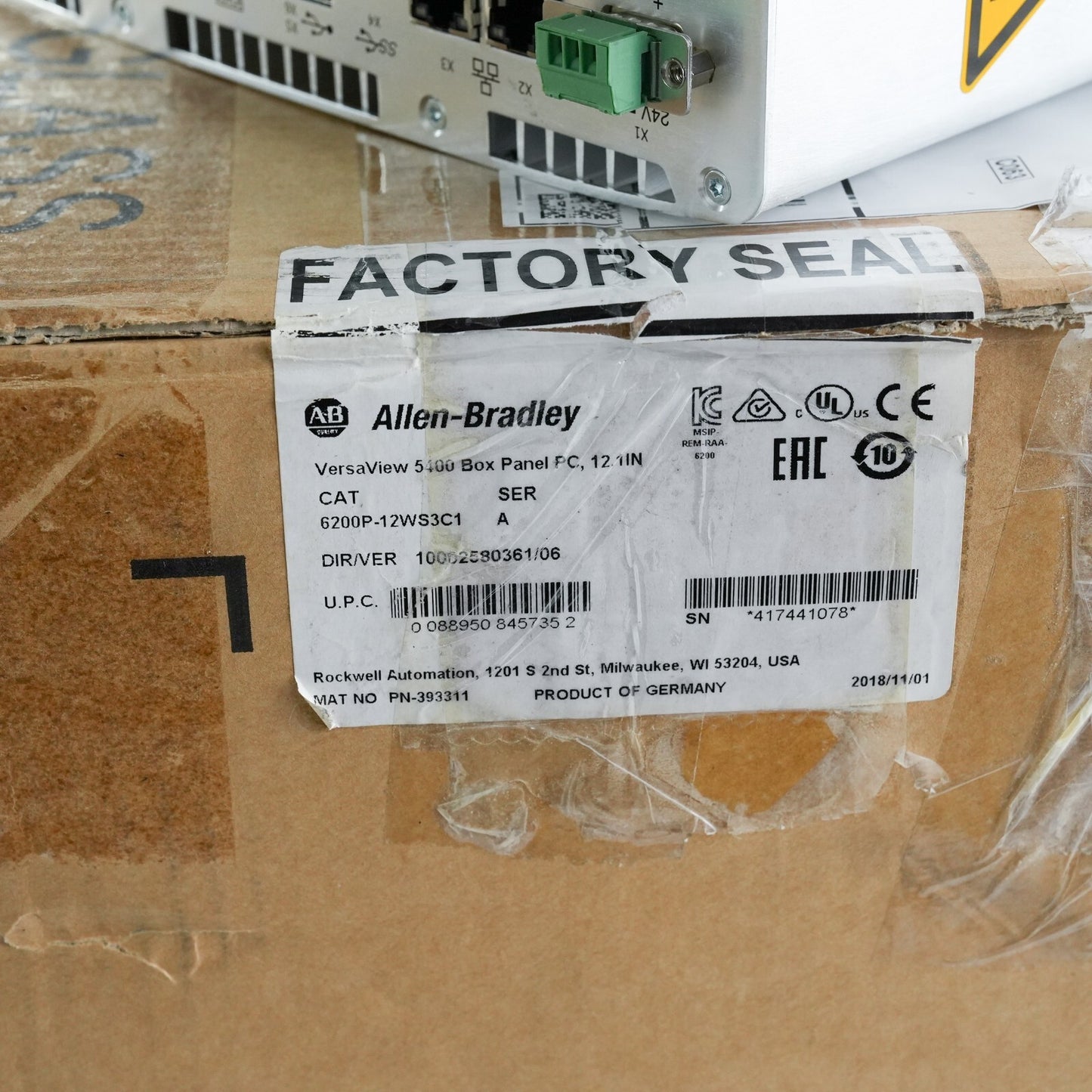 Allen Bradley 6200P-12WS3C1 VERSAVIEW 5400 Box Panel PC Win 10 12WS3A1 / 12WS3B1