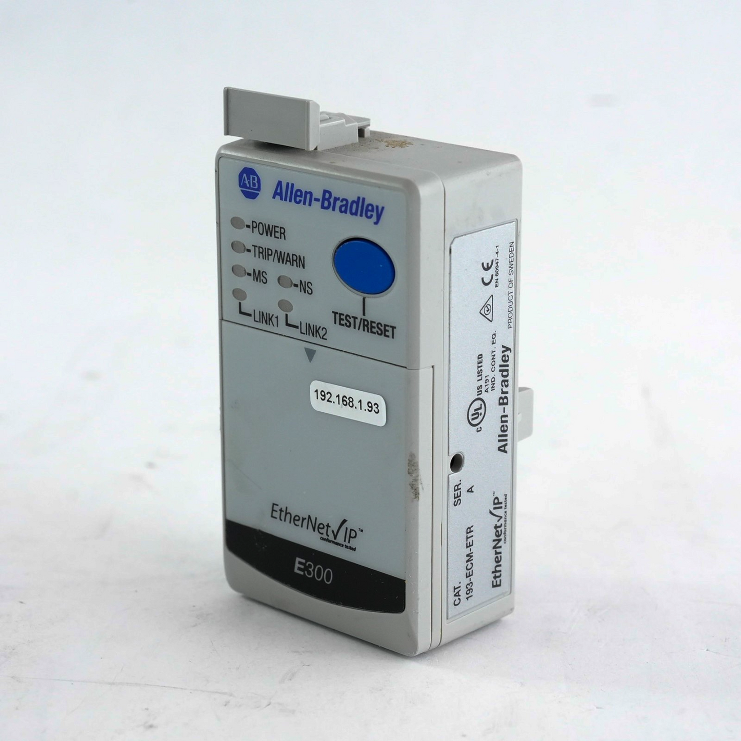 Allen Bradley 193-ECM-ETR /A E300 Ethernet/IP Communication Module PN-190614