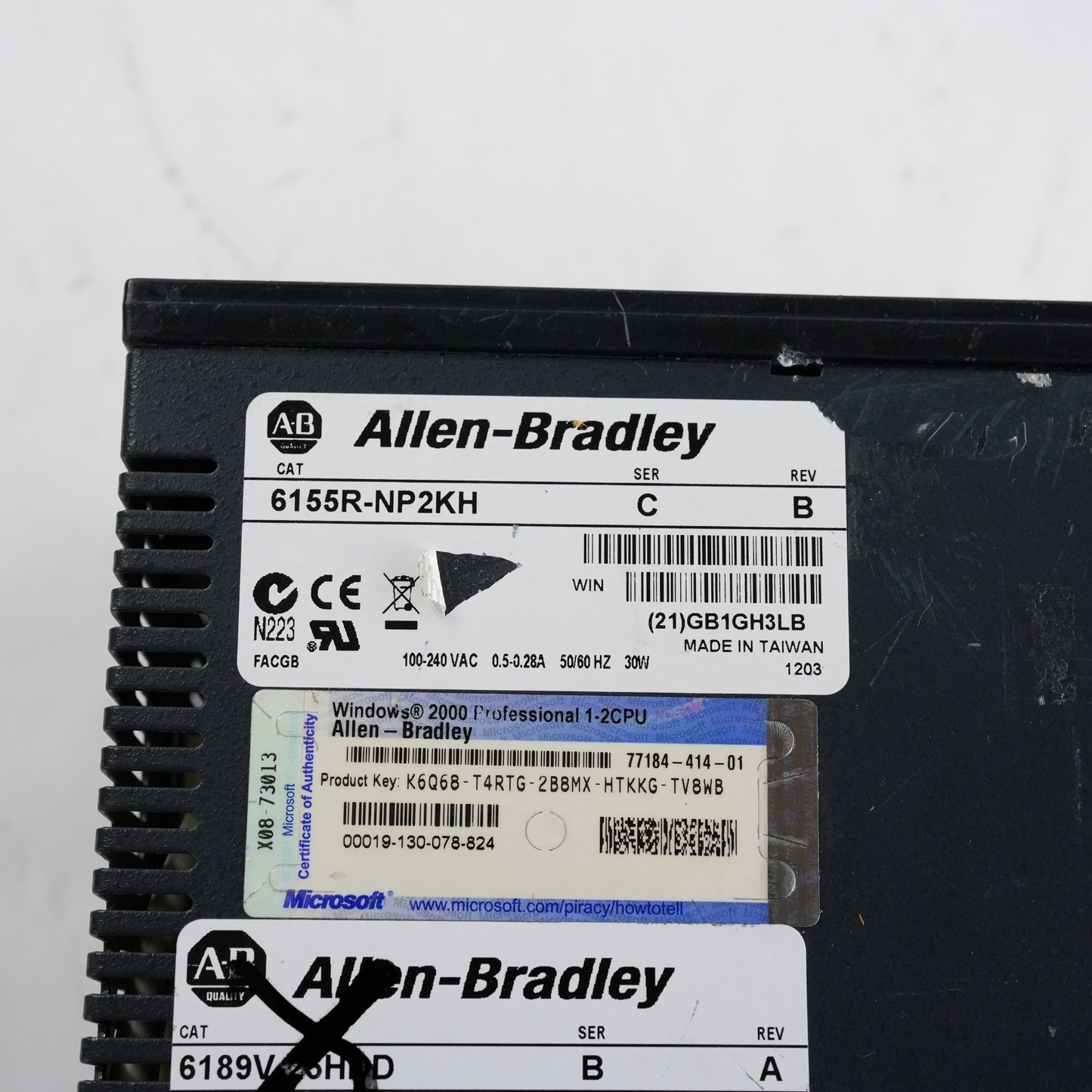Allen Bradley 6155R-NP2KH /C Rev B 200R Industrial PC 6155RNP2KH - No HDD