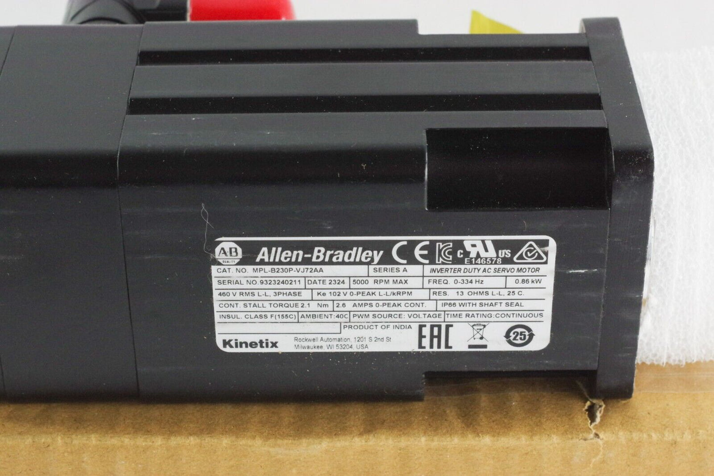 Allen Bradley MPL-B230P-VJ72AA Ser A AC Servo Motor Kinetix - Open Box