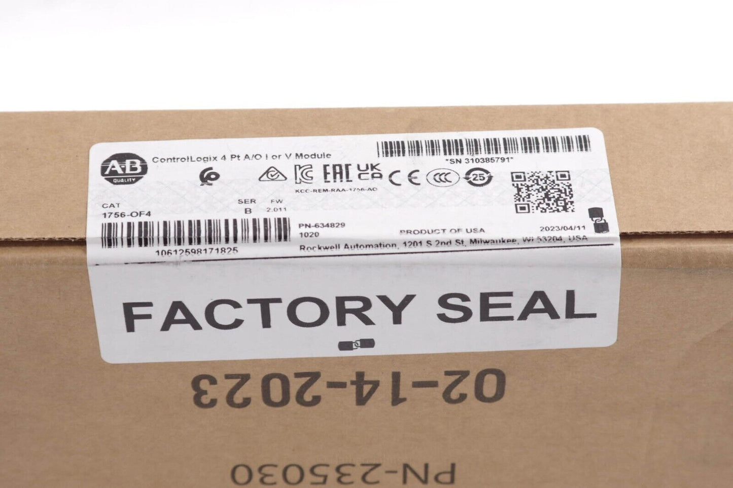 2023 Allen Bradley 1756-OF4 Ser B ControlLogix 4 Pt A/O Module - Sealed Suplus