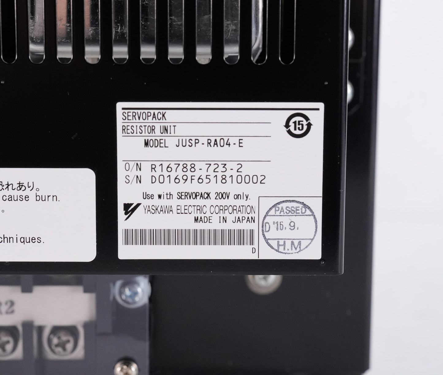 Yaskawa JUSP-RA04-E Servopack Resistor Unit 200V JUSPRA04E - Open Box