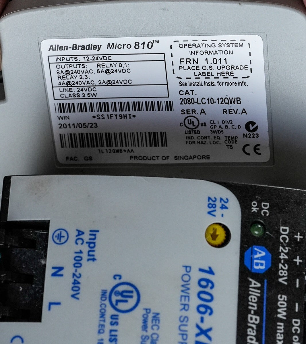 Allen-Bradley PLC Trainer Micro 830 / 810 Kit 10P039A Micro 800 2080-LC30-16QWB