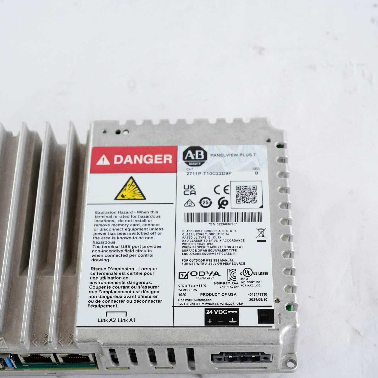 Allen Bradley 2711P-T10C22D9P /B Logic Module (Only) Panelview Plus 7 Series B