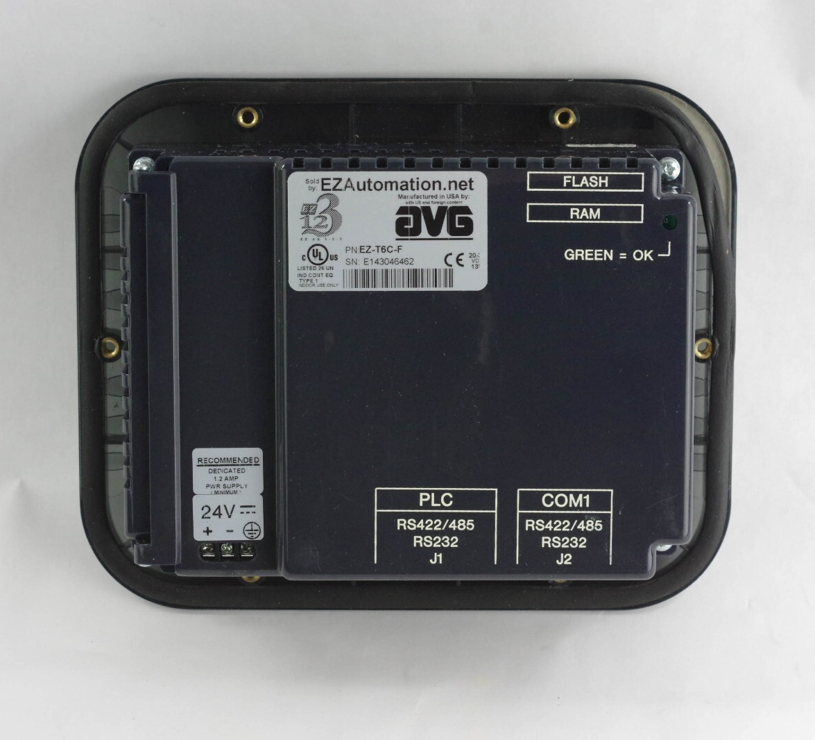 AVG EZAutomation EZ-T6C-F Color Bubble Bezel 6" TFT 24VDC