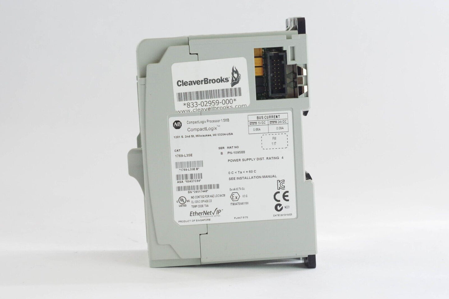 Allen-Bradley 1769-L35E Ser B CompactLogix PLC CPU Processor + ECR
