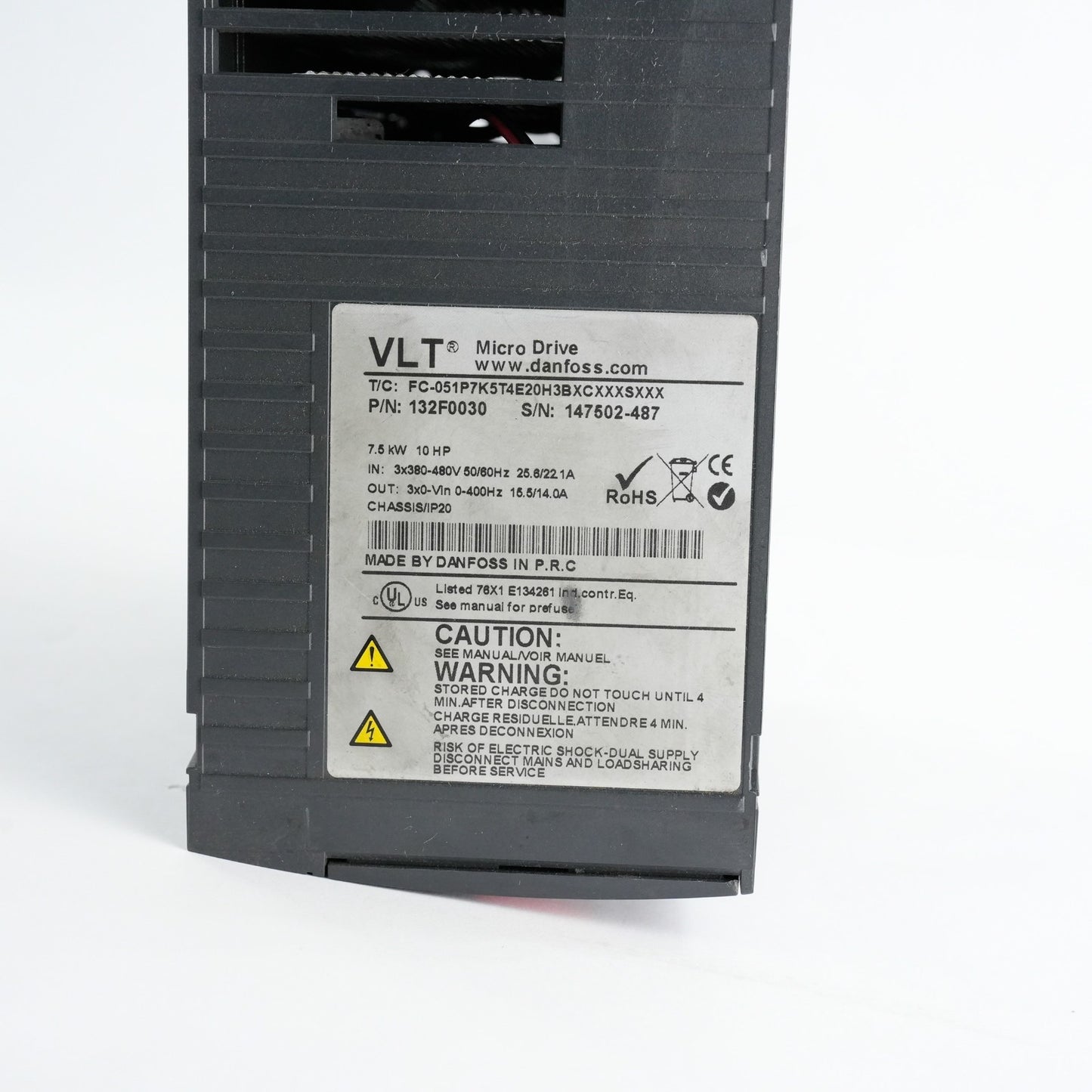 Danfoss 132F0030 VLT Micro Drive Frequency Converter 480V 3Ph 10HP