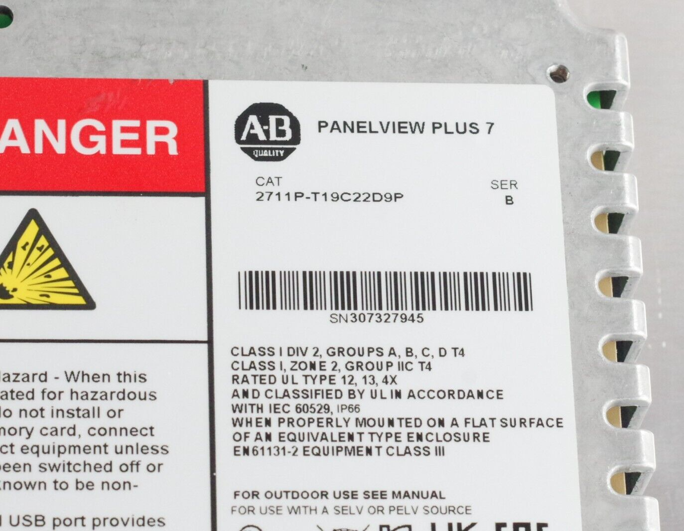 Allen Bradley 2711P-T19C22D9P /B PanelView Plus 7 Graphic Terminal