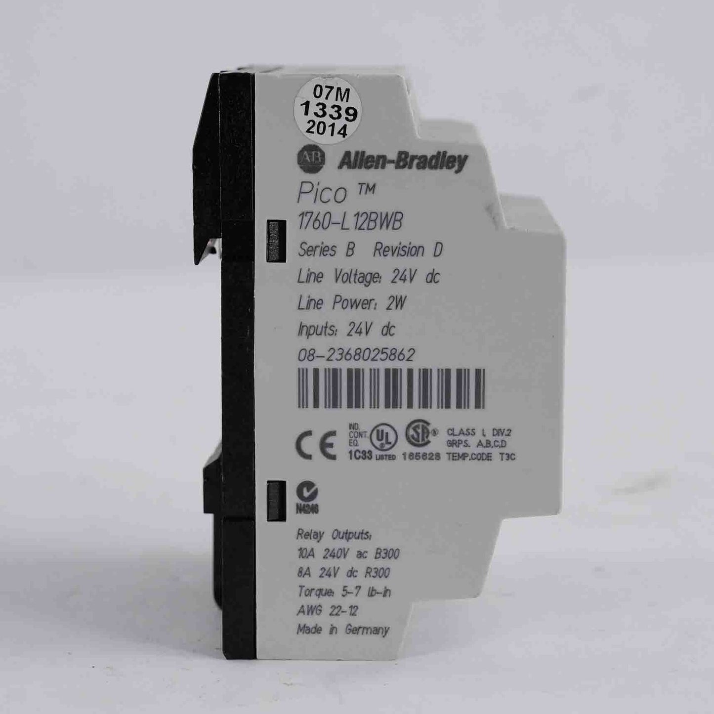 Allen-Bradley 1760-L12BWB /B Rev D Pico Controller 24VDC 1760L12BWB