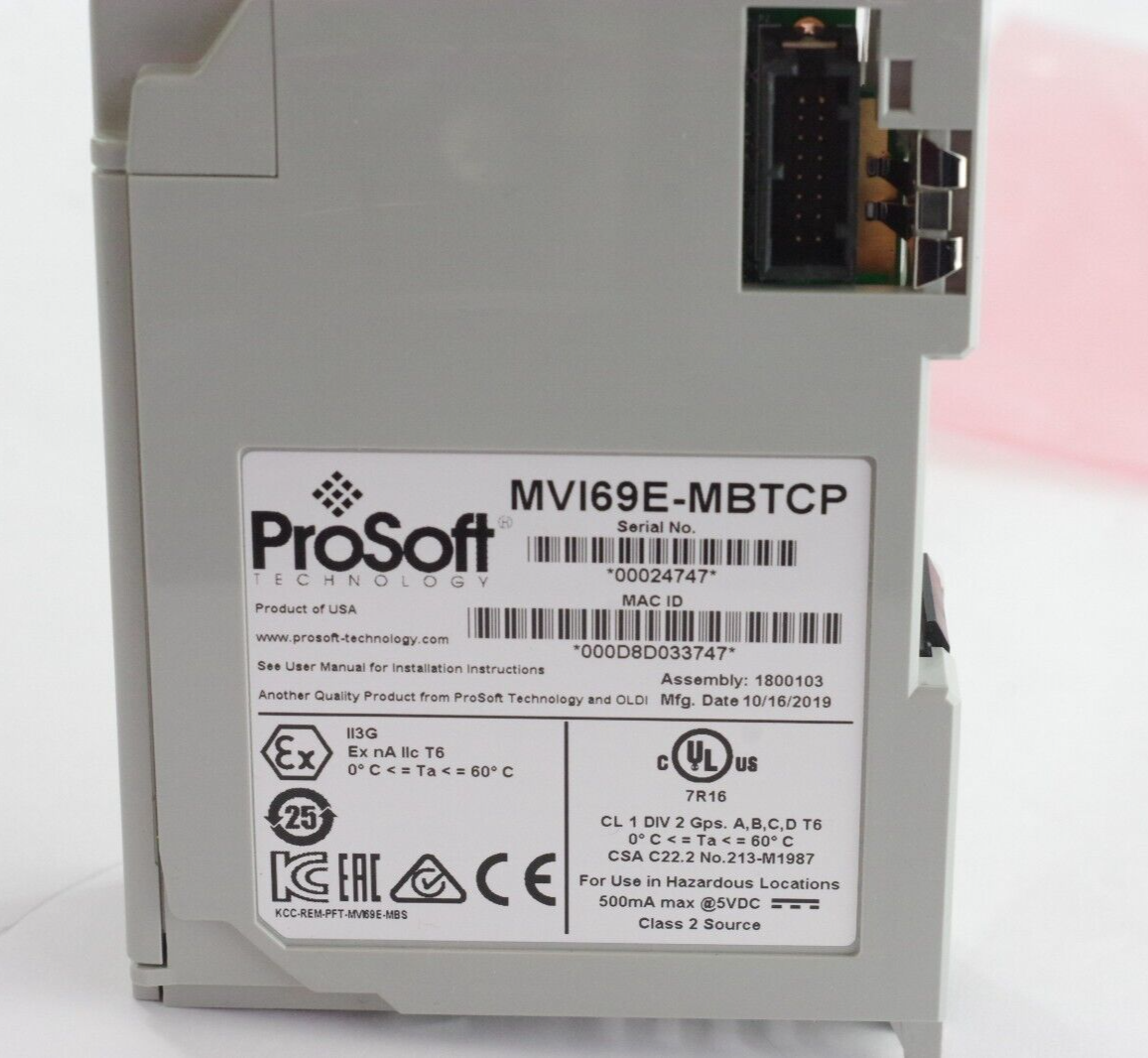 ProSoft Technology MVI69E-MBTCP Modbus TCP/IP Comm Module